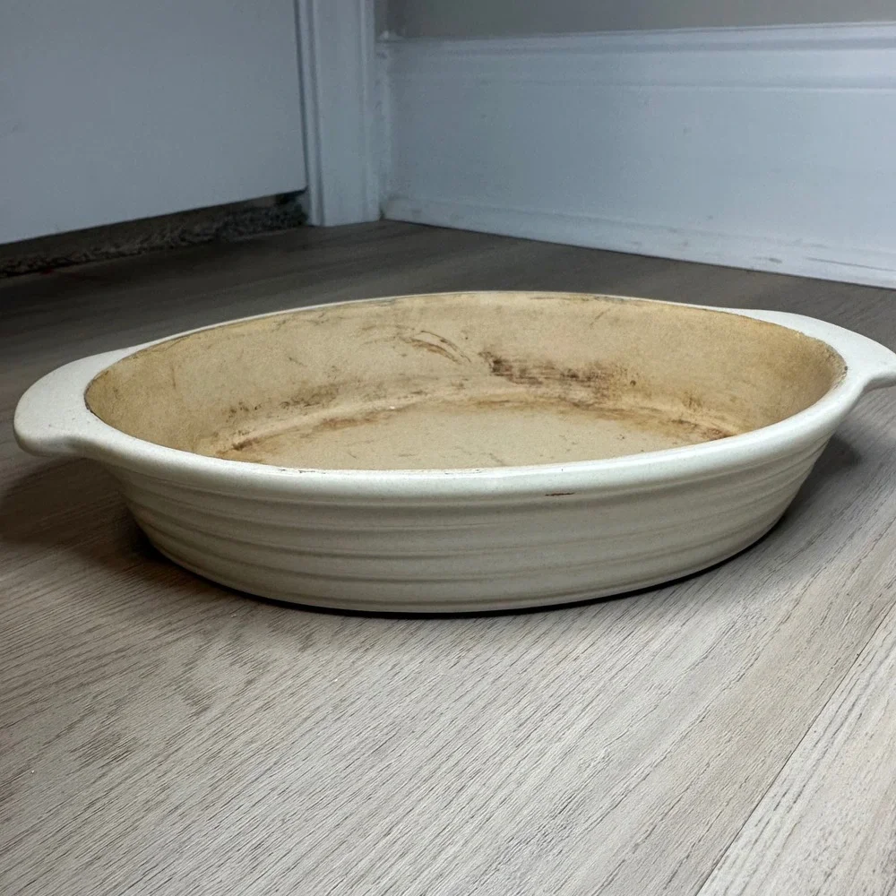 Pampered Chef Family Heritage Stoneware Oval Baker New Traditions 9.5